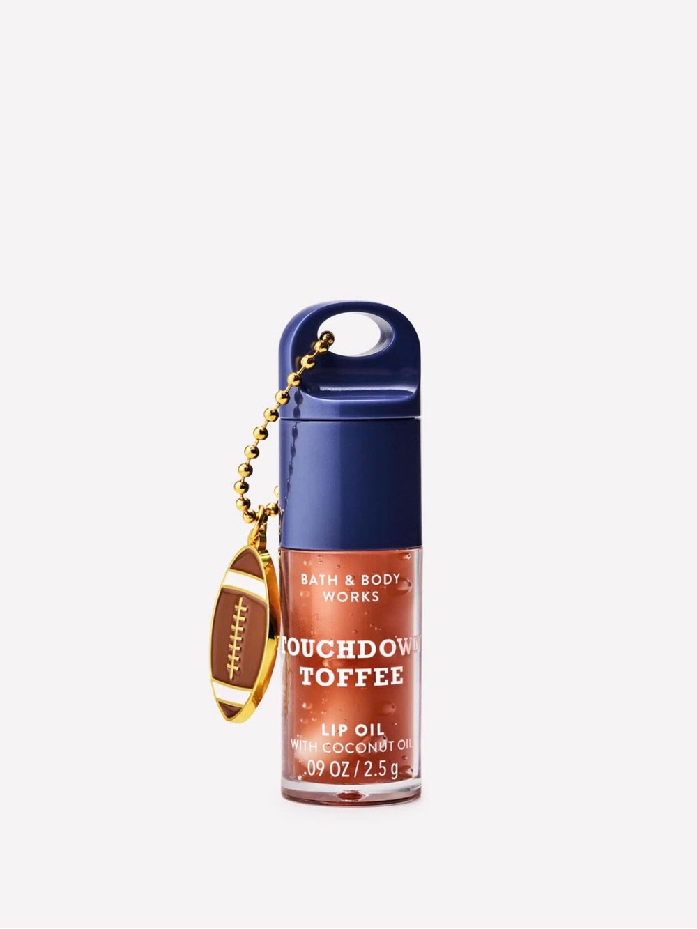 Bath & Body Works Touchdown Toffee Lip Oil — Navy Cap & Shimmery Brown
